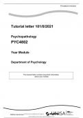 Psychopathology PYC4802  answers 