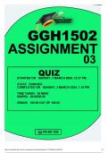 GGH1502 ASSIGNMENT 03 QUIZ 2024