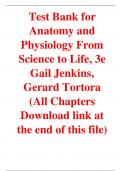 Test Bank For Anatomy and Physiology From Science to Life 3rd Edition By Gail Jenkins, Gerard Tortora (All Chapters, 100% Original Verified, A+ Grade)