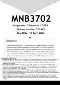 MNB3702 Assignment 1 (ANSWERS) Semester 1 2024 - DISTINCTION GUARANTEED