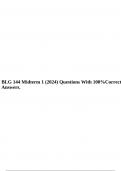 BLG 144 Midterm 1 (2024) Questions With 100%Correct Answers.