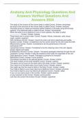 Anatomy And Physiology Questions And Answers Verified Questions And Answers 2024