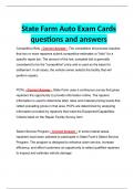 State Farm Auto Exam Cards questions and answers