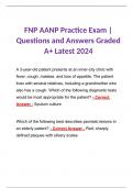 FNP AANP Practice Exam | Questions and Answers Graded A+ Latest 2024