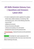 ATI Skills Module Ostomy Care | Questions and Answers Latest 2023