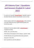 ATI Ostomy Care | Questions and Answers Graded A+ Latest 2023