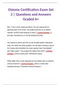 Ostomy Certification Exam Set 2 | Questions and Answers Graded A+