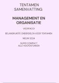 Tentamen samenvatting Organisatie en Management NCOI / Nieuw 2024 / Hele boek Marcus editie 2023 / alleen de belangrijkste onderdelen