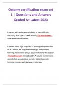 Ostomy certification exam set 1 | Questions and Answers Graded A+ Latest 2023