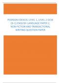 Pearson Edexcel Level 1, Level 2 GCSE (9–1) English Language PAPER 2, Non-fiction and Transactional Writing Question Paper