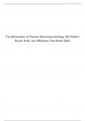 Fundamentals of Human Neuropsychology, 8th Editon Bryan Kolb, Ian Whishaw Test Bank Q&A