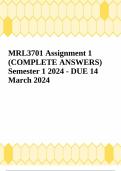 MRL3701 Assignment 1 (COMPLETE ANSWERS) Semester 1 2024 - DUE 14 March 2024