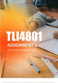TLI4801 Assignment 1 Due 18 March 2024
