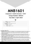 MNB1601 Assignment 2 (ANSWERS) Semester 1 2024 - DISTINCTION GUARANTEED