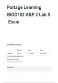 BUNDLE for Portage Learning BIOD 152 A&P 2 Module 1 Exam to Module 8 Final Exam | Portage Learning BIOD 152 A&P 2 Lab 1 to Lab 8 Exam