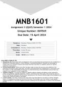 MNB1601 Assignment 3 (ANSWERS) Semester 1 2024 - DISTINCTION GUARANTEED