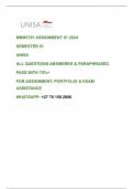 MNM3701 ASSIGNMENT 01 2024 SEMESTER 01 UNISA ALL QUESTIONS ANSWERED AND PARAPHRASED PASS WITH 75%+