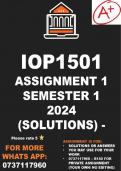 IOP1501 Assignment 1 Semester 1 2024 (solutions)