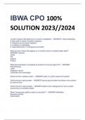 IBWA CPO 100%  SOLUTION 2023//2024