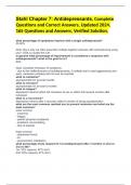 Stahl Chapter 7: Antidepressants, Complete Questions and Correct Answers, Updated 2024. 165 Questions and Answers. Verified Solution.