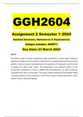 GGH2604 ASSIGNMENT 2 2024 DETAILED ESSAY ANSWERS