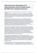 DECA Business Management & Administration Career Cluster Exam: BLTDM with Complete Solutions