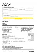 2023 AQA A-level PHYSICS 7408/3A Paper 3 Section A Question Paper & Mark scheme (Merged)  June 2023 [VERIFIED]