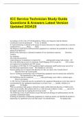 ICC Service Technician Study Guide Questions & Answers Latest Version Updated 202425