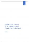 Discussion  of the concepts of "Poetry of the Present" as  illustrated in D. H Lawrence's poems and the correlations between D. H. Lawrence's poem "Fidelity" and his essay "Poetry of the Present". As well as discuss the quotation b