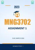 MNG3702 Assignment 1 Due date March 2024