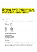 The National Board for Respiratory Care, Inc. Therapist Multiple-Choice SAE (Form 2020 B) INDIVIDUAL FEEDBACK REPORT