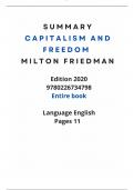 Summary Capitalism and Freedom Milton Friedman / Entrire book all chapters