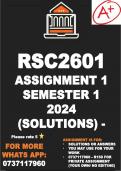 RSC2601 Assignment 1 Semester 1 2024 (Solutions)