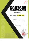 GGH2605 assignment 2 solutions semester 1 2024 (Full solutions)
