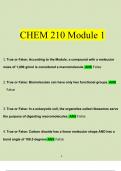CHEM 210 Module 1 Exam Newest Questions and Answers (2023 / 2024) (Verified Answers)