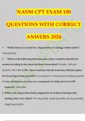 NASM CPT EXAM 100 QUESTIONS WITH CORRECT ANWERS 2024