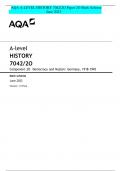 AQA A-LEVEL HISTORY 7042/2O Paper 2O Mark Scheme June 2023