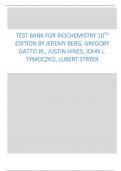 Test Bank for Biochemistry 10th Edition by Jeremy Berg, Gregory Gatto Jr., Justin Hines, John L. Tymoczko, Lubert Stryer