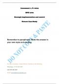 Essay MNG3702-Strategic implementation and control  (MNG3702) 