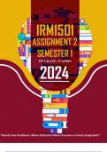 IRM1501 ASSIGNMENTS 1 AND 2 SEMESTER 1 - 2024