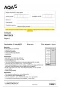 2023 AQA A-level PHYSICS 7408/1 Paper 1 Question Paper & Mark scheme (Merged) June 2023  [VERIFIED