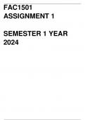 FAC1501 ASSIGNMENT 1 SEMESTER 1 2024 COMPLETE ANSWERS 