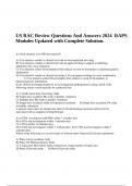 US RAC Review Questions And Answers 2024 RAPS Modules Updated with Complete Solution.