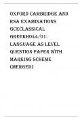 Oxford Cambridge and RSA Examinations  GCEClassical GreekH044/01:  Language AS Level question paper with marking scheme (merged)
