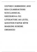 Oxford Cambridge and RSA Examinations  GCEClassical GreekH044/02:  Literature AS Level QUESTION PAPER WITH MARKING SCHEME (MERGED)