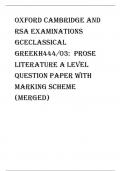 Oxford Cambridge and RSA Examinations  GCEClassical GreekH444/03:  Prose literature A Level QUESTION PAPER WITH MARKING SCHEME (MERGED)