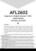 AFL2602 Assignment 2 (ANSWERS) Semester 1 2024 - DISTINCTION GUARANTEED