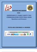 DISPATCHER 911 PUBLIC SAFETY TELE COMMUNICATORS STATE FINAL EXAM