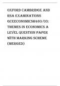 Oxford Cambridge and RSA Examinations  GCEEconomicsH460/03:  Themes in economics A Level question paper with marking scheme (merged)