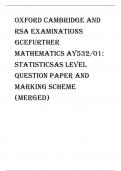 Oxford Cambridge and RSA Examinations  GCEFurther Mathematics AY532/01:  StatisticsAS Level question paper and marking scheme (merged)